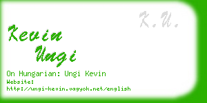 kevin ungi business card